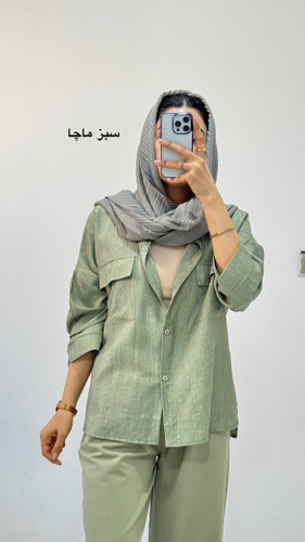 شومیز کوتاه سبز ماچا