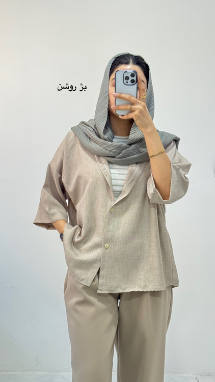 شومیز باکسی بژ روشن