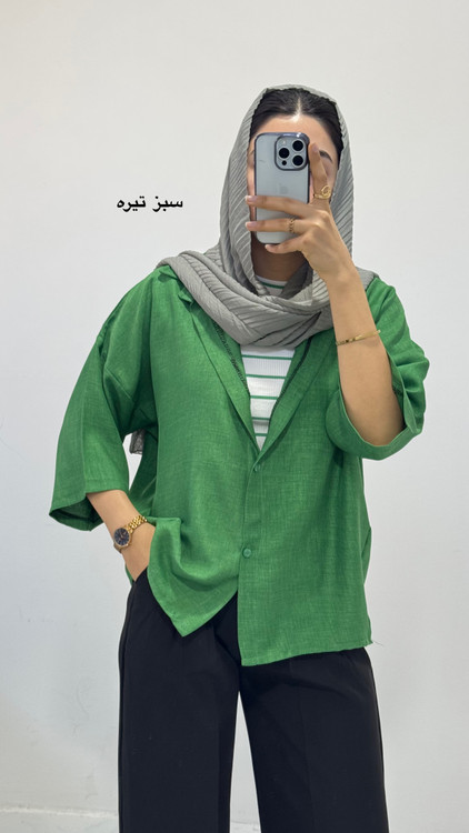 شومیز باکسی سبز تیره