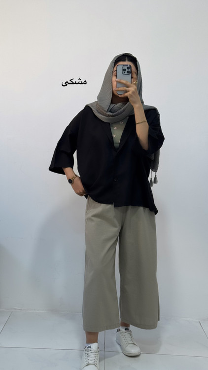 شومیز باکسی کوتاه مشکی