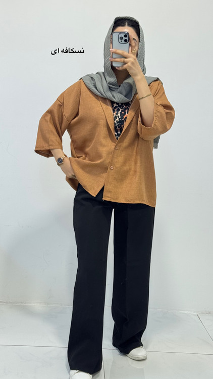 شومیز باکسی کوتاه نسکافه ای