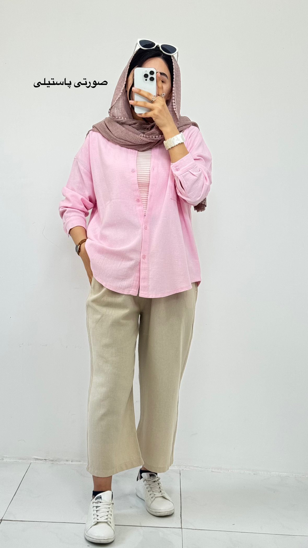 شومیز صورتی پاستیلی