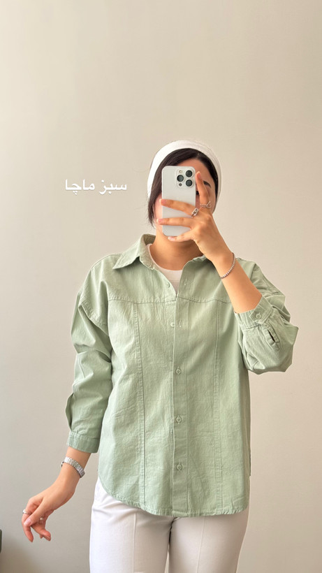 شومیزلنین لینن کوتاه قواره کوچیک عرض سینه کوچیک نعنا