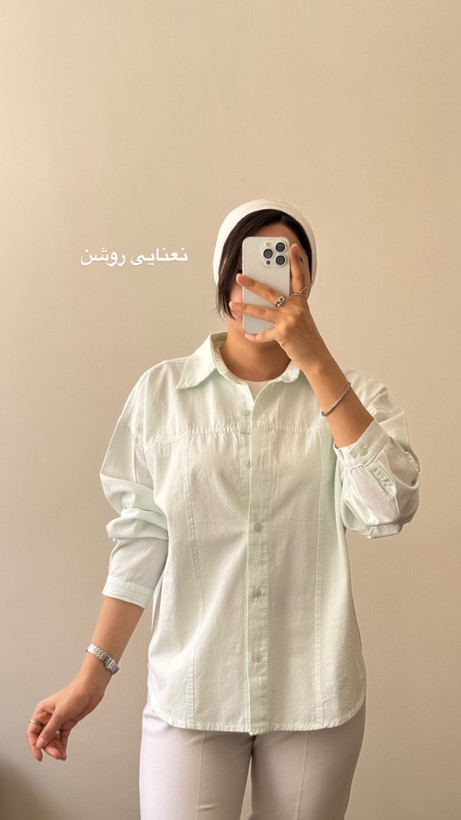 شومیزلنین لینن کوتاه قواره کوچیک عرض سینه کوچیک نعنا